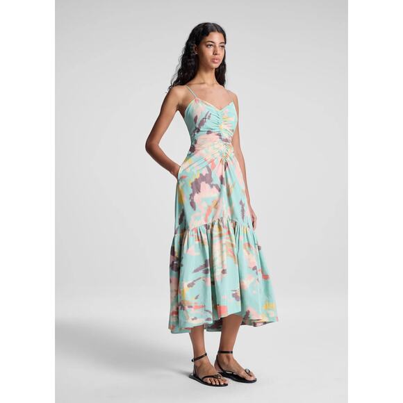 A.L.C Lindsey Printed Midi Dress Mint Multi - Picture 3 of 12